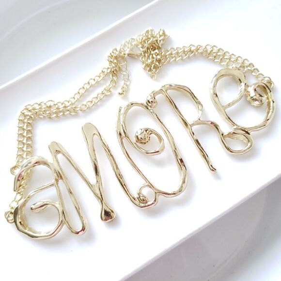 Zara “AMORE” Choker Necklace Hot Item! - Picture 7 of 16